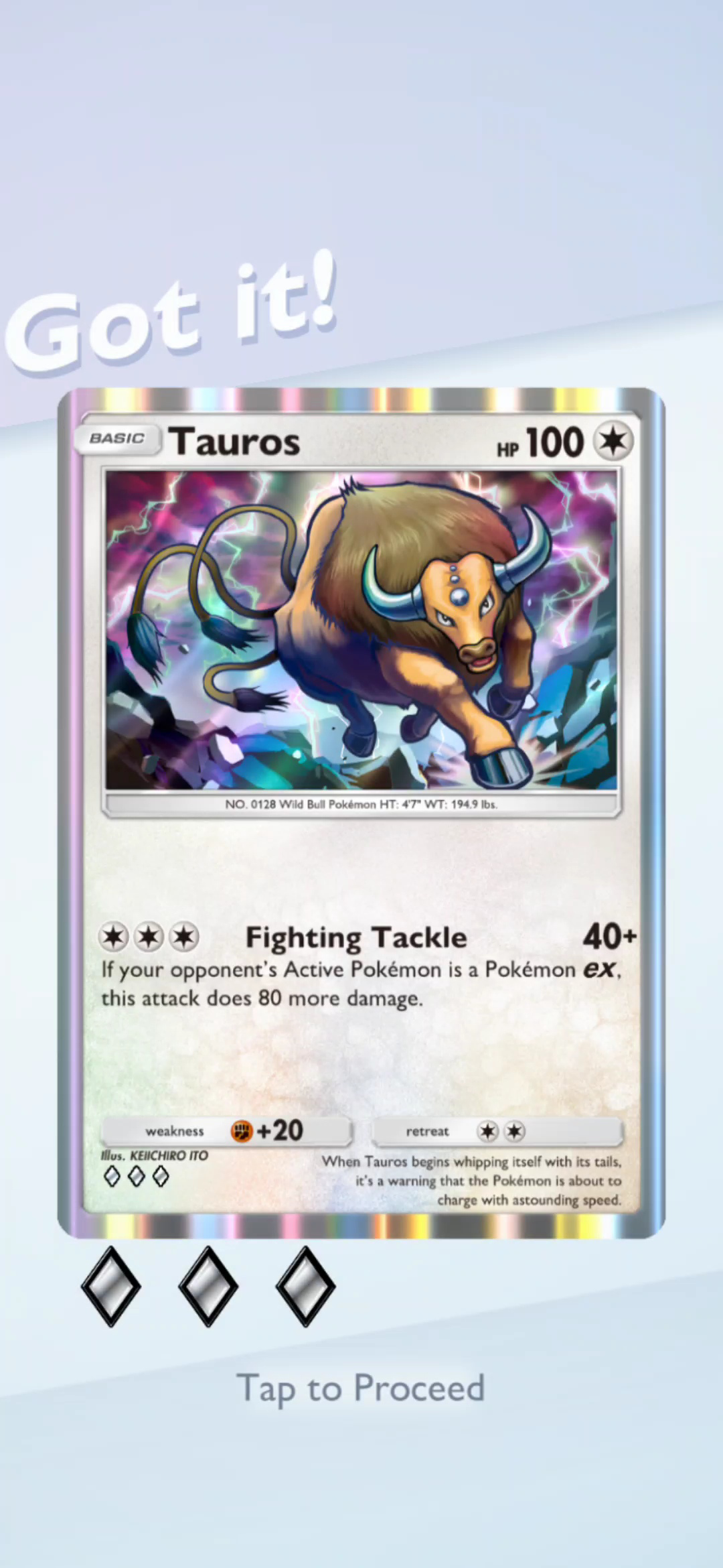 Carta di scambio di tasca Pokémon TCG acquisita