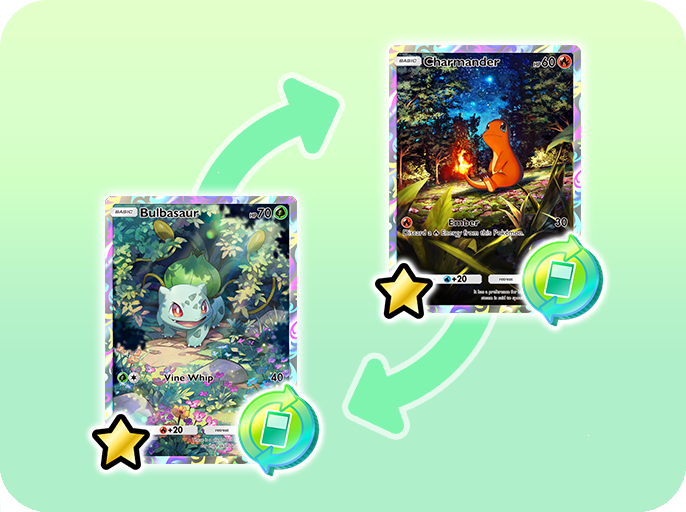 Scambia carte rare in Pokémon TCG Tasca