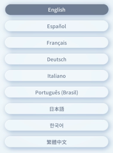 Selezione della lingua in TCG Pocket