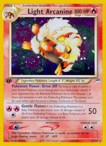 Arcanine di Luce da Neo Destiny (2002)